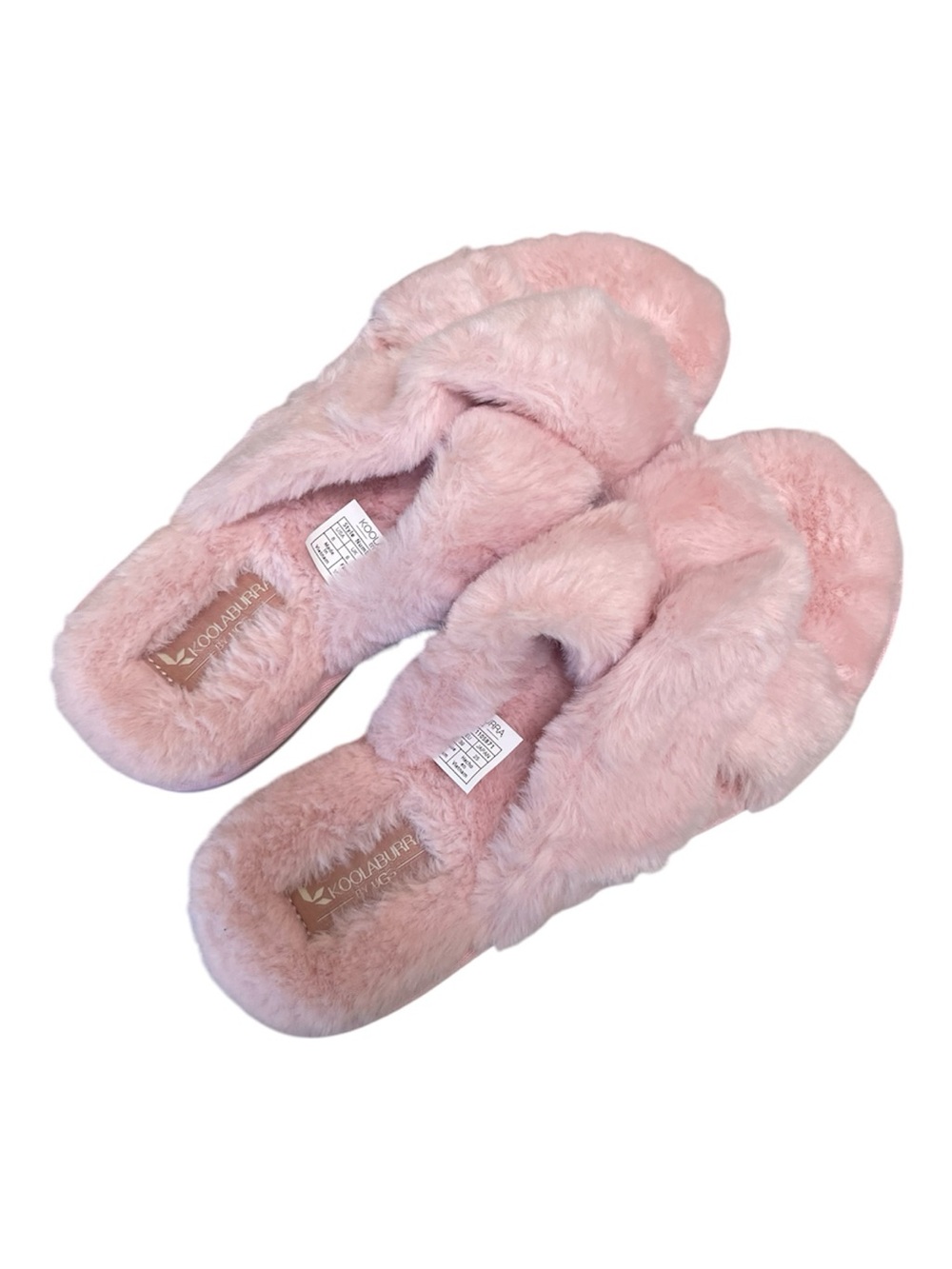 Koolaburra by Ugg Ballia Fluffy Faux Fur Slipper Slide Pale Blush Size 8 NIB